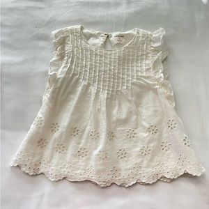 Crewcuts eyelet cream top- girls XS